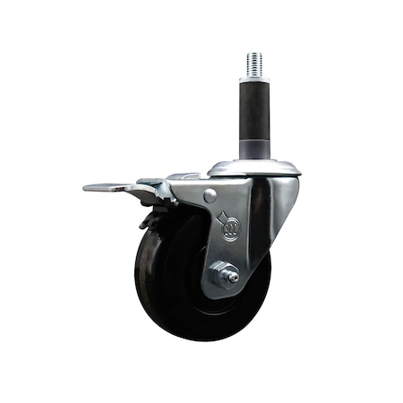 Service Caster 3.5'' SS Phenolic Swivel 1'' Expanding Stem Caster Total Lock Brake SCC-SSEXTTL20S3514-PHS-1